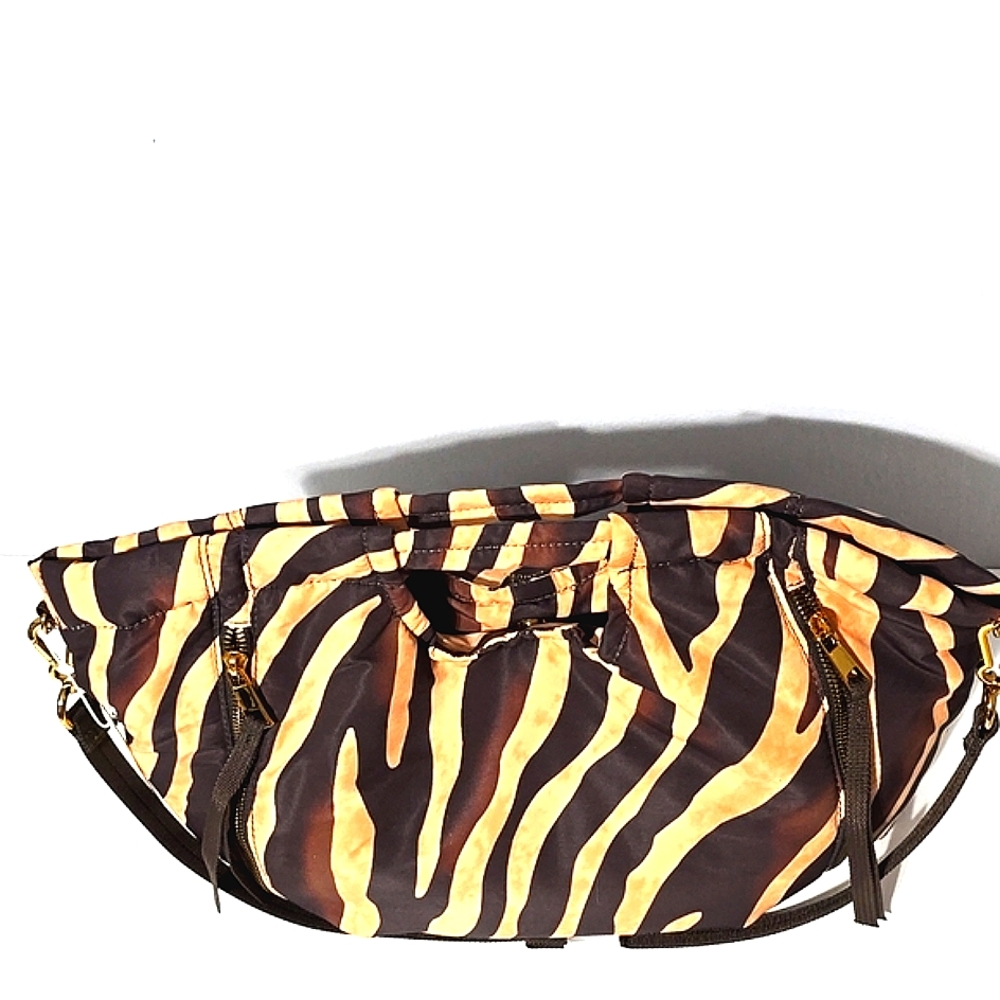 Vince Camuto Black and Tan Shoulder Bag with Zebra Print - Picture 6 of 14